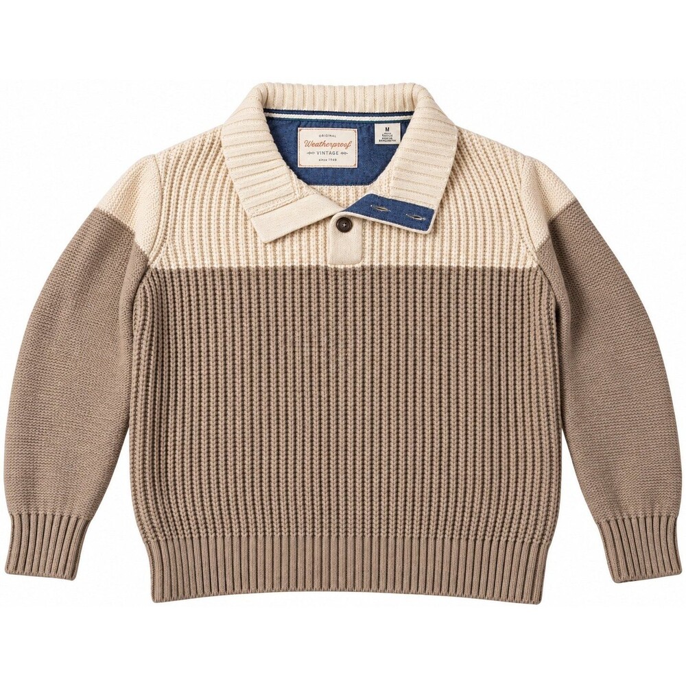 Weatherproof Vintage Colorblock Knit Collared Sweater Size Medium
